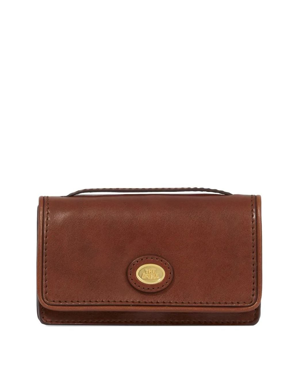 The Bridge Brown Logo-Plaque Leather Mini Bag