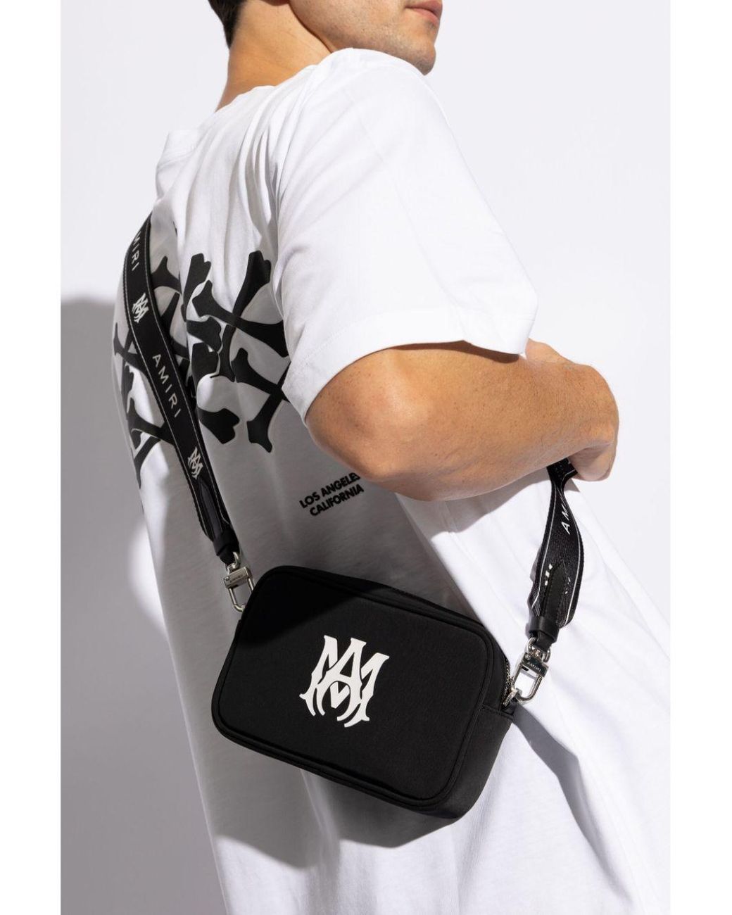 Amiri Logo-Print Messenger Bag in Black for Men | Lyst