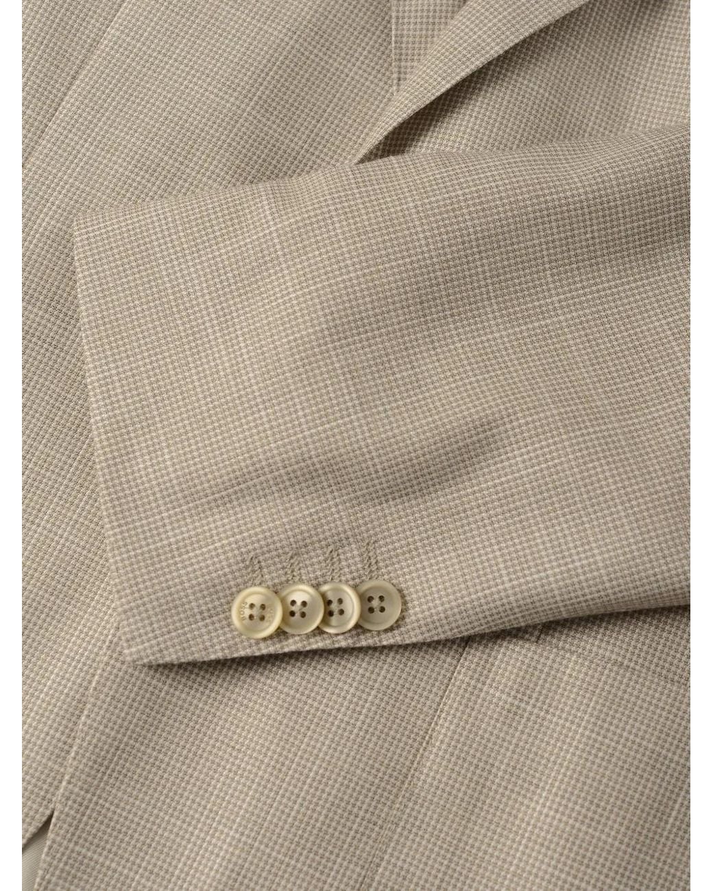 HUGO White Micro-Check Notch-Lapel Blazer for men