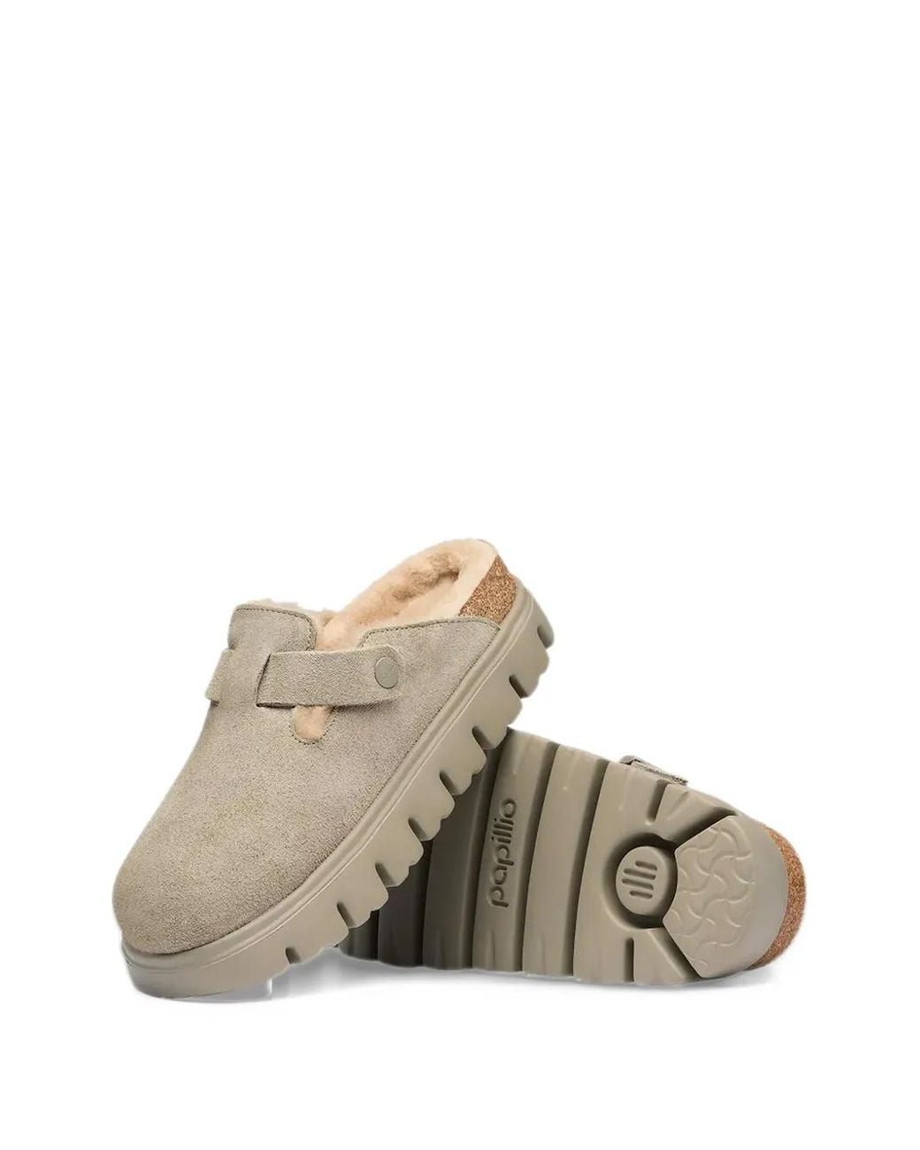 Birkenstock White Boston Chunky Shearling Mules