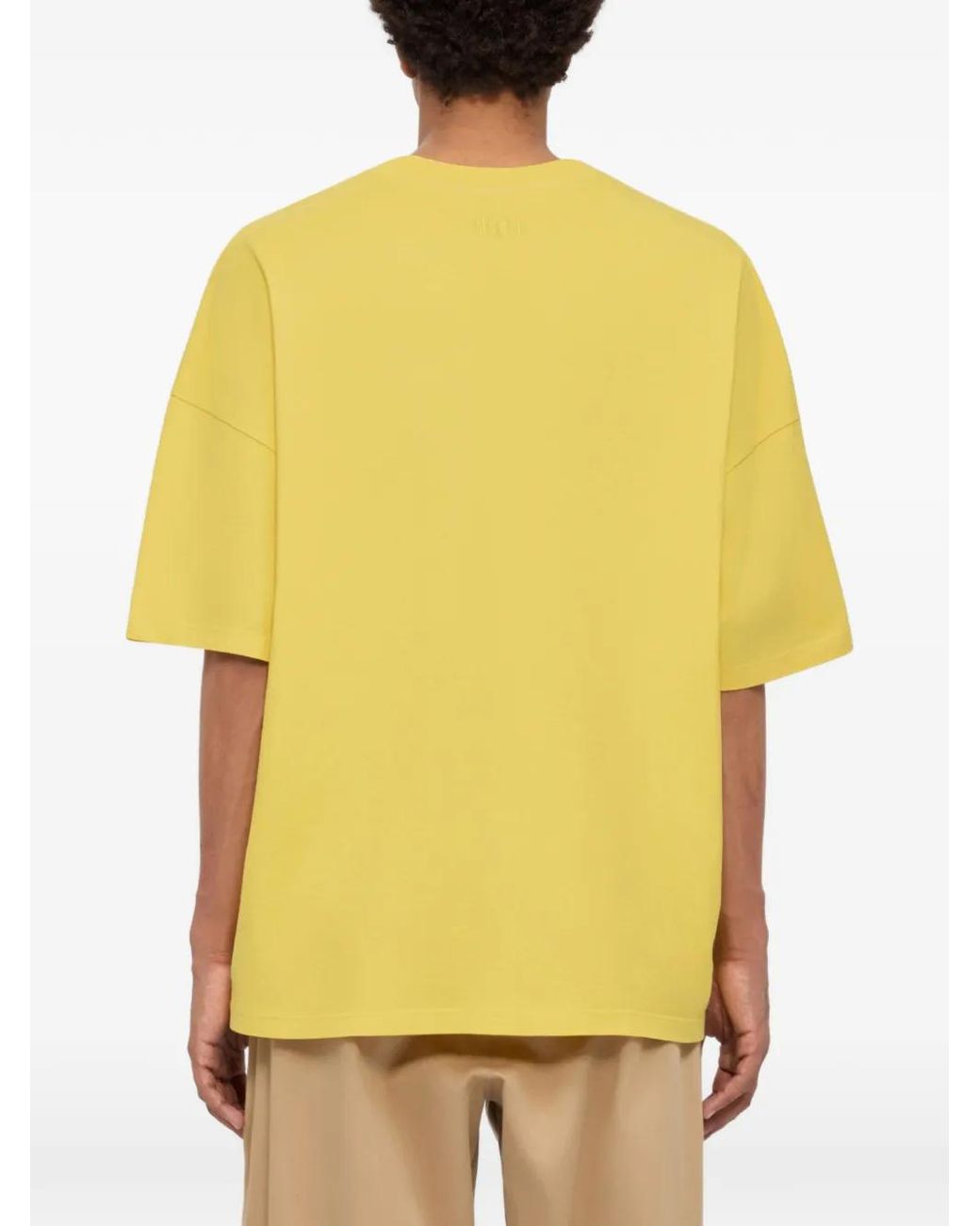 MSGM Yellow T-Shirt À Imprimé Graphique for men