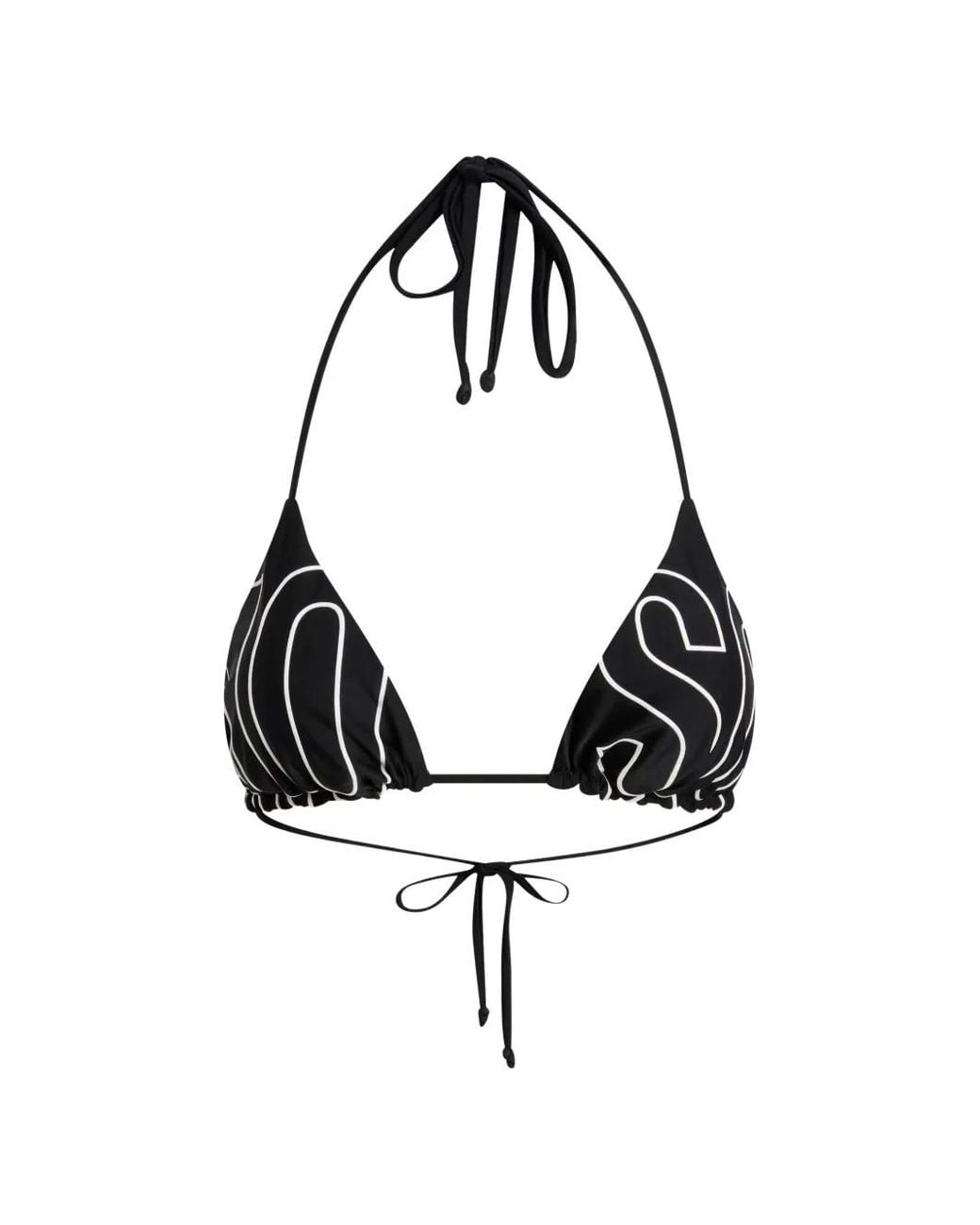 Moschino Triangel Bikinitop Met Print in het White