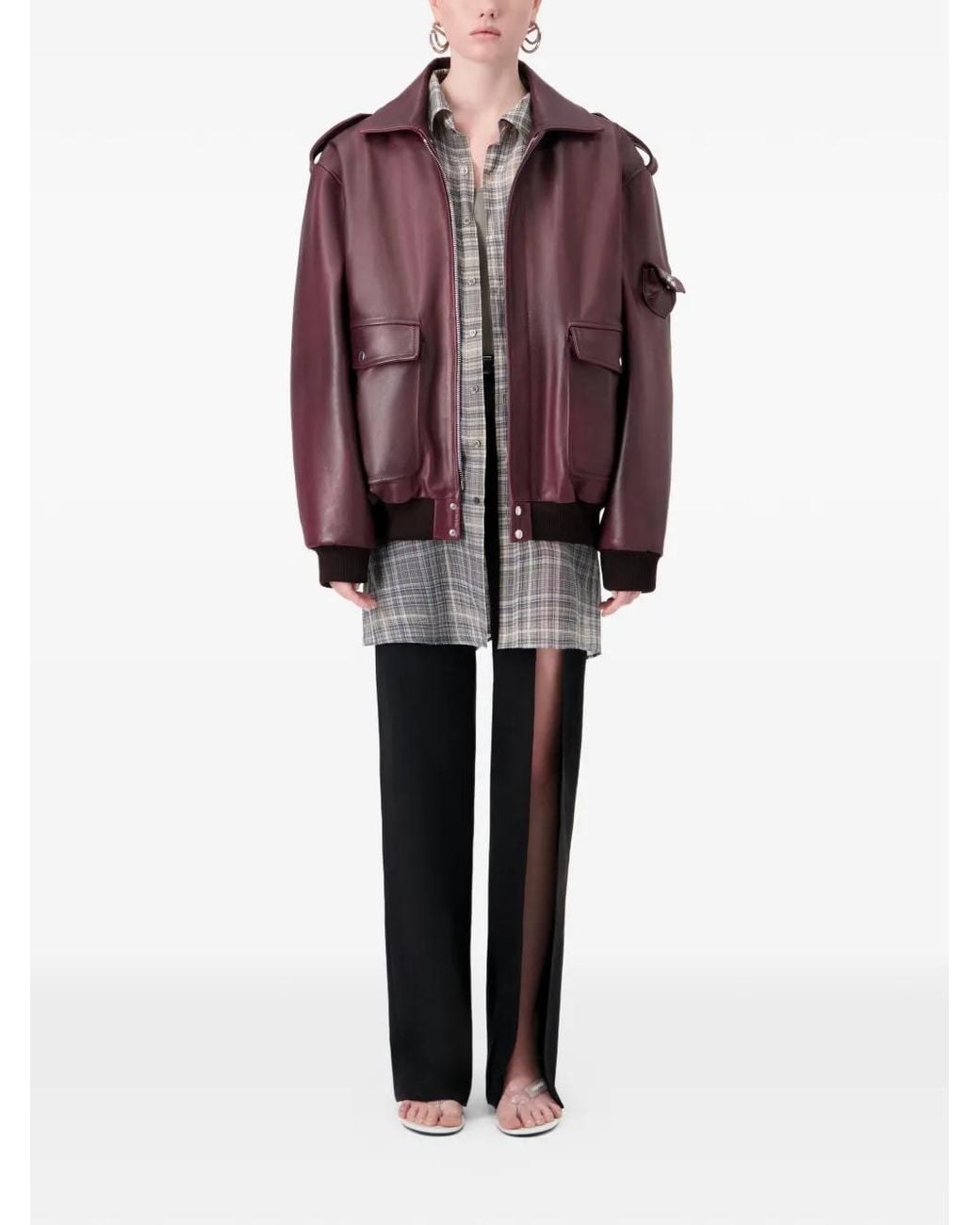 Coperni Purple Oversized Leather Jacket