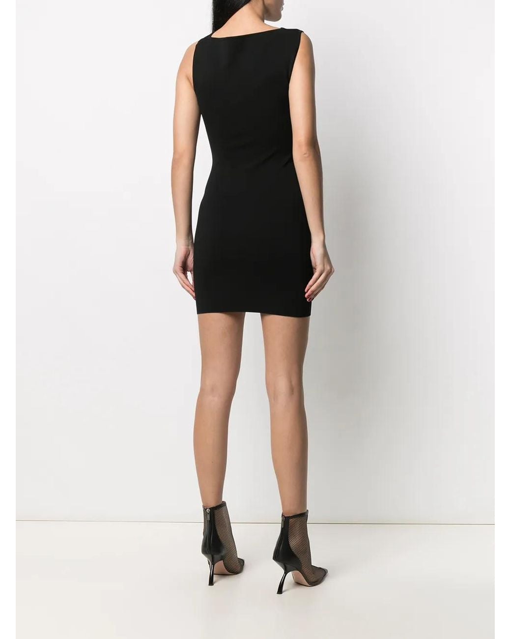 GAUGE81 Black One-Shoulder Cut-Out Fitted Dress