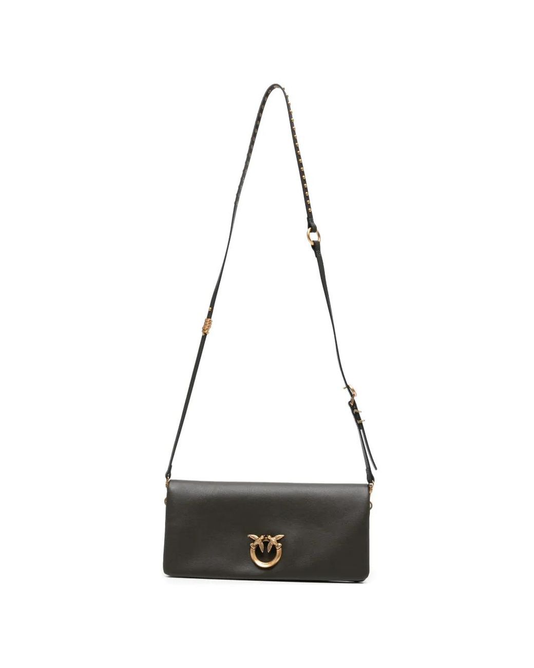 Pinko White Love Bag Click Soft Horizontal Medium Crossbody Clutch