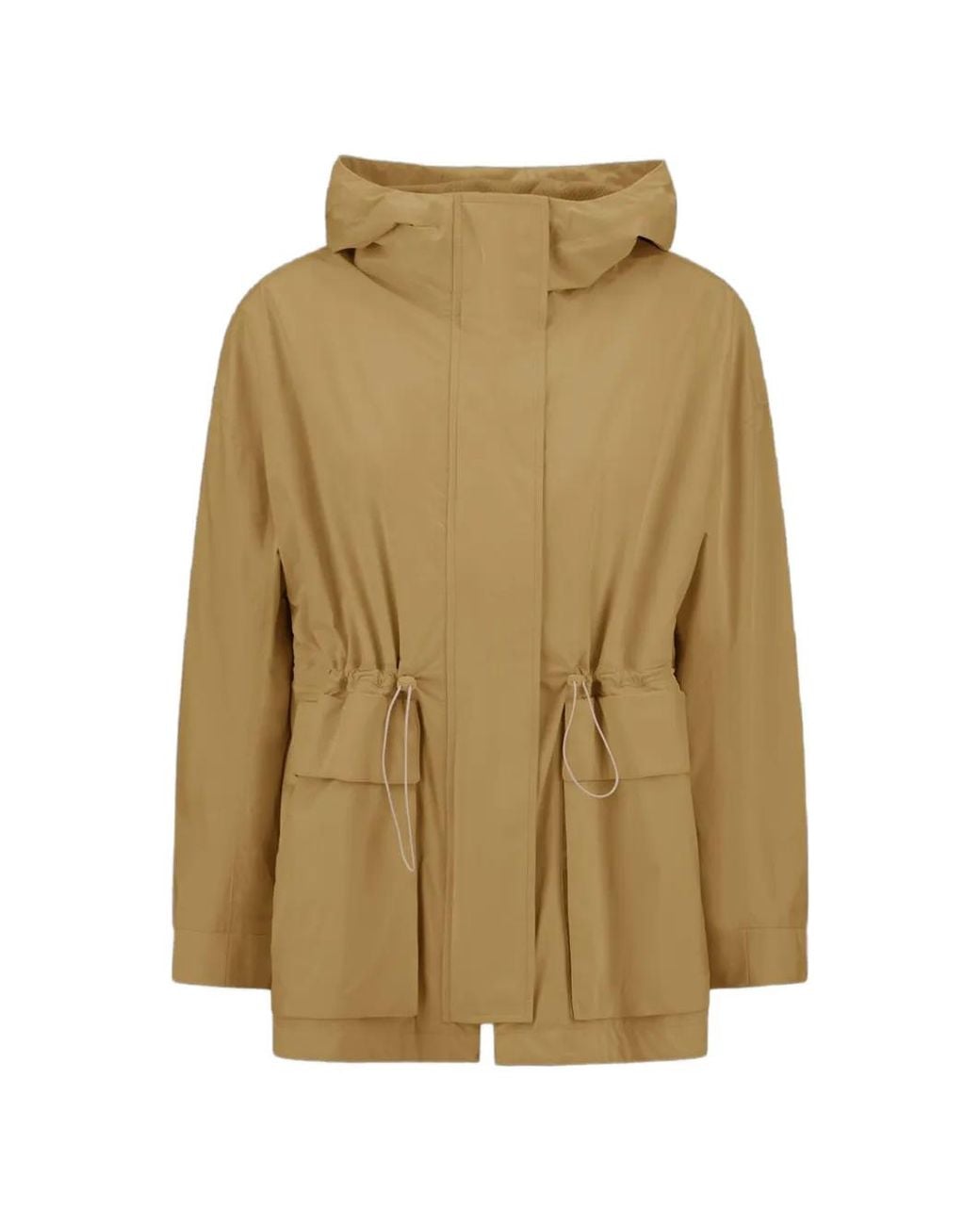 Laminar Natural Hooded Drawstring-Waist Parka