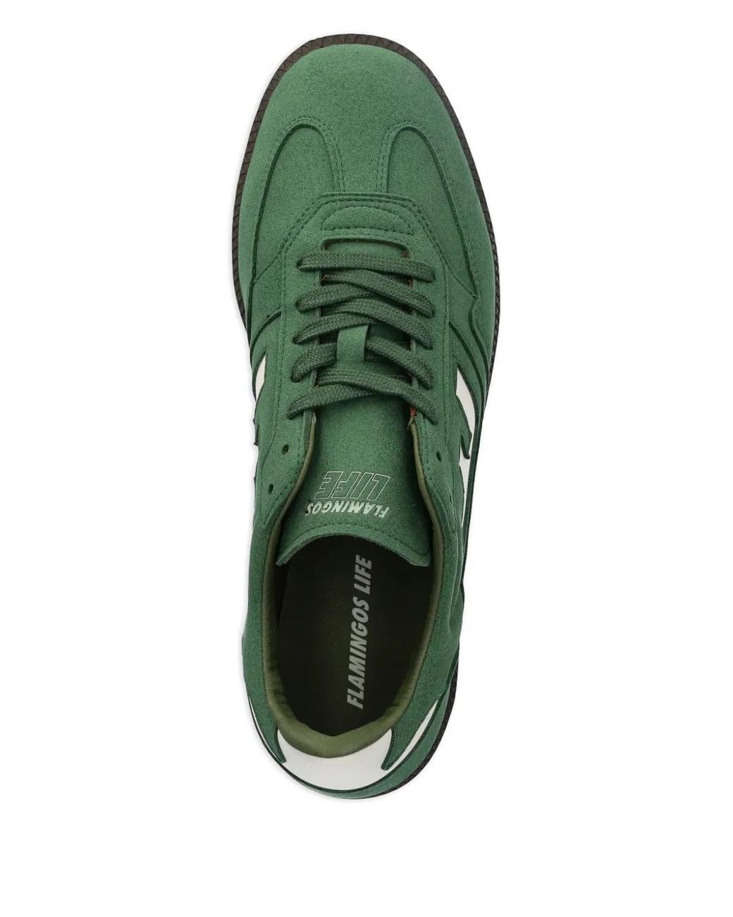 Flamingos Green Burela Slim Logo-Patch Sneakers for men