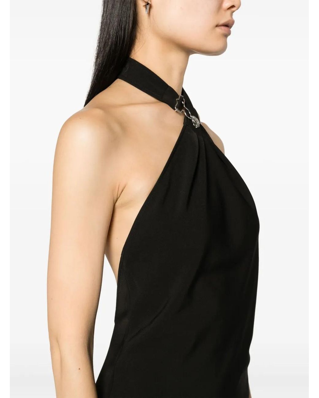 Moschino Black Midi Dress Polyester, Elastane