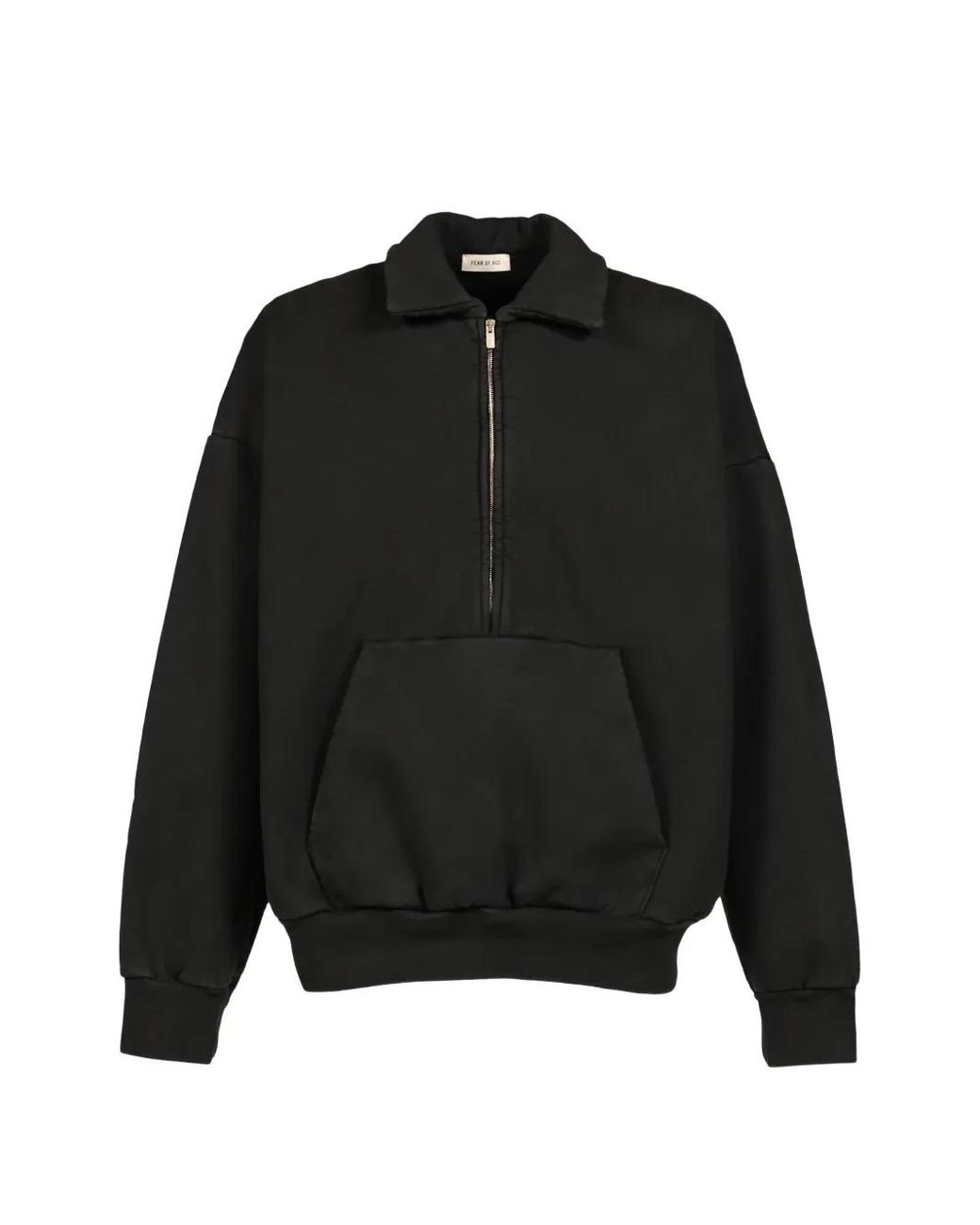 Fear Of God Black Half-Zip Front-Pouch Sweater for men