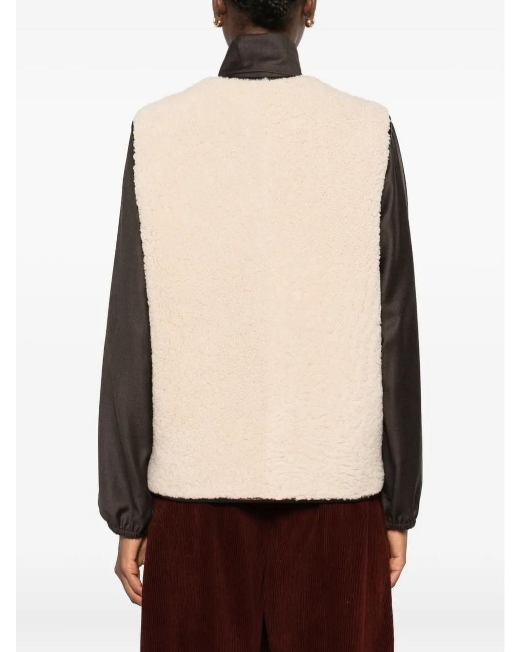 Blazé Milano Natural Button-Fastening Shearling Gilet