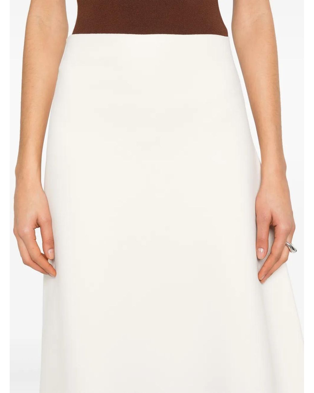 Jil Sander White Knitted Maxi Skirt