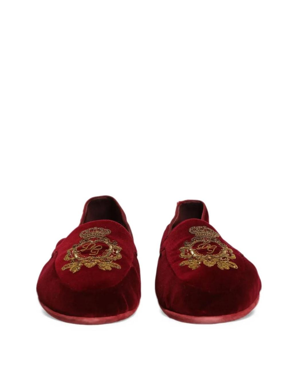Dolce & Gabbana Crown-Embroidered Velvet Loafers for men