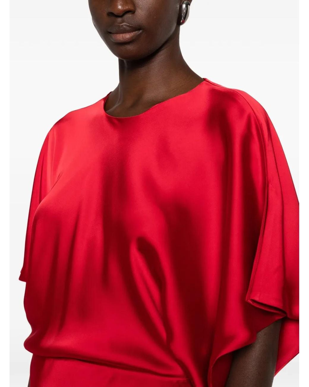 Norma Kamali Red Reverse Obie Dress