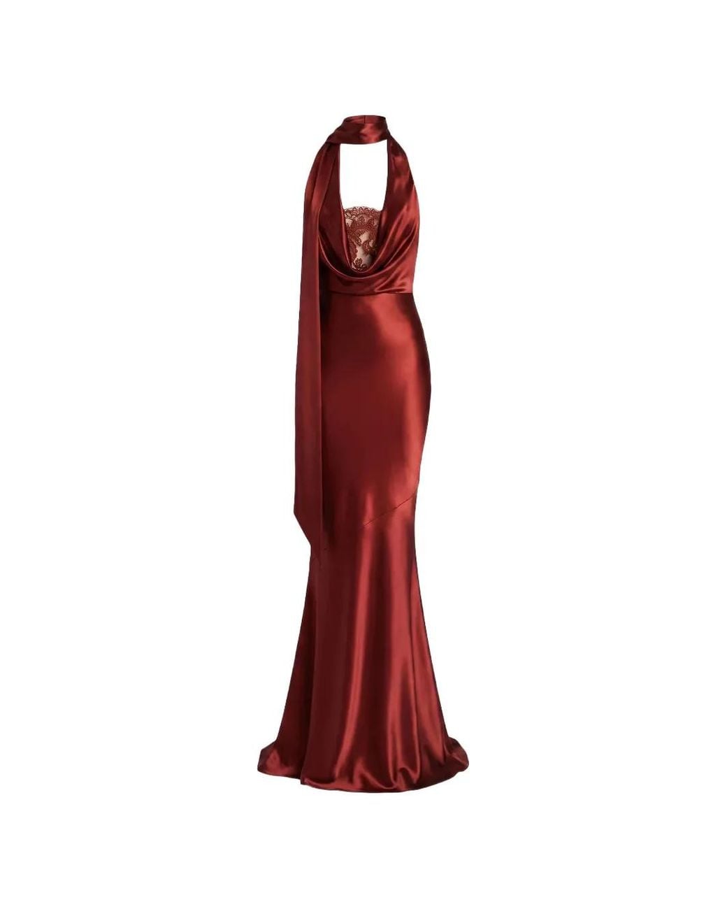retroféte Red Melly Lace-Panel Maxi Dress