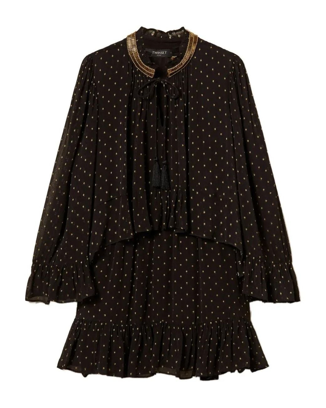 Twinset Black Georgette Mini Dress