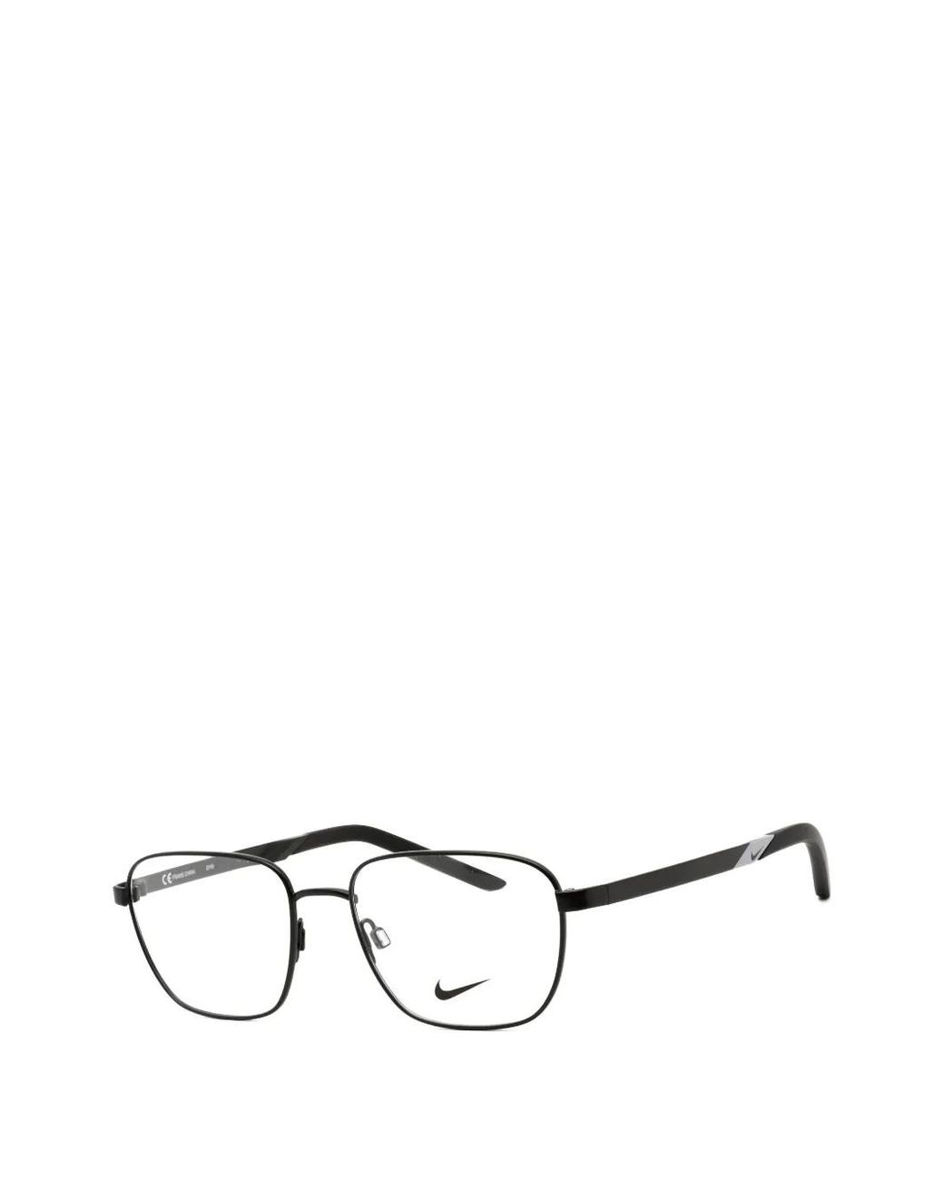 Nike Black Rectangle-Frame Glasses