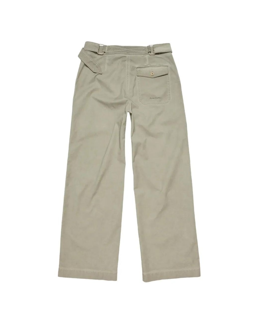 Acne Green Belted Straight-Leg Trousers