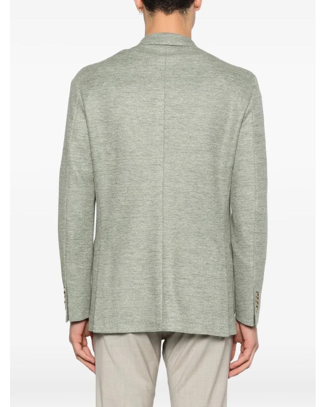 Sartoria Latorre Green Textured-Finish Single-Breasted Blazer for men