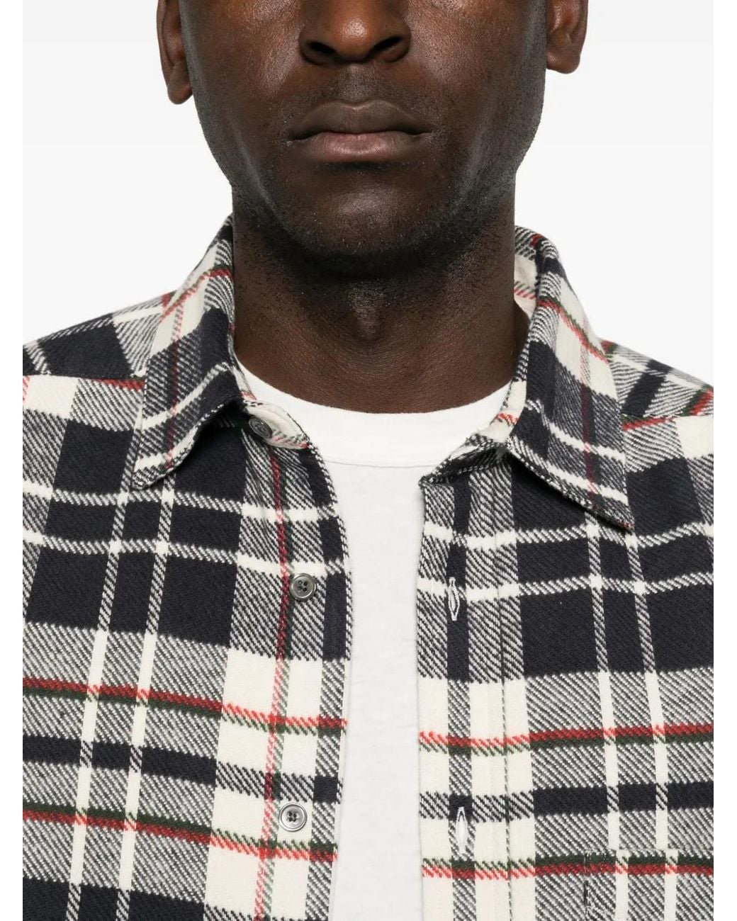 Portuguese Flannel White Check-Pattern Cotton Shirt for men