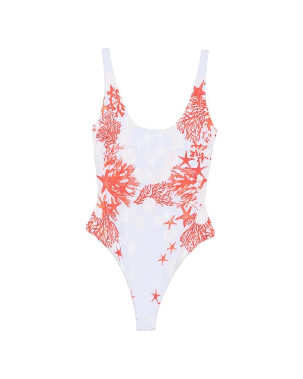 Mazzei White Scoop-Neck Swimsuit