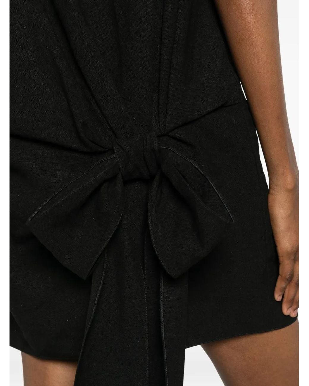 N°21 Black Robe Sans Manches À Détail De Nœud