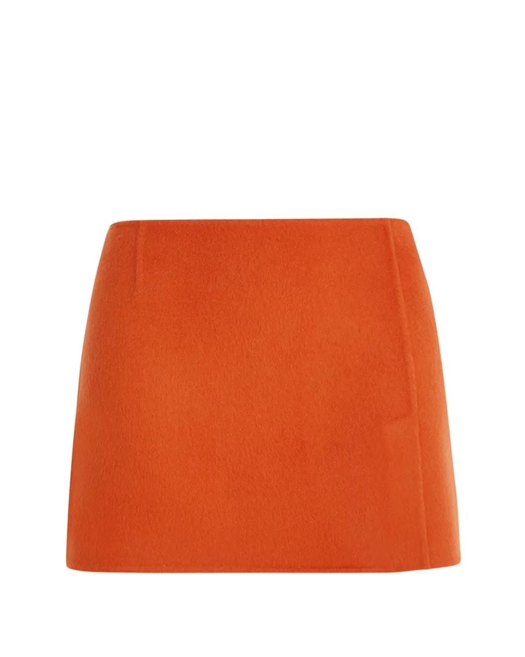 P.A.R.O.S.H. Orange A-Line Wool Mini Skirt
