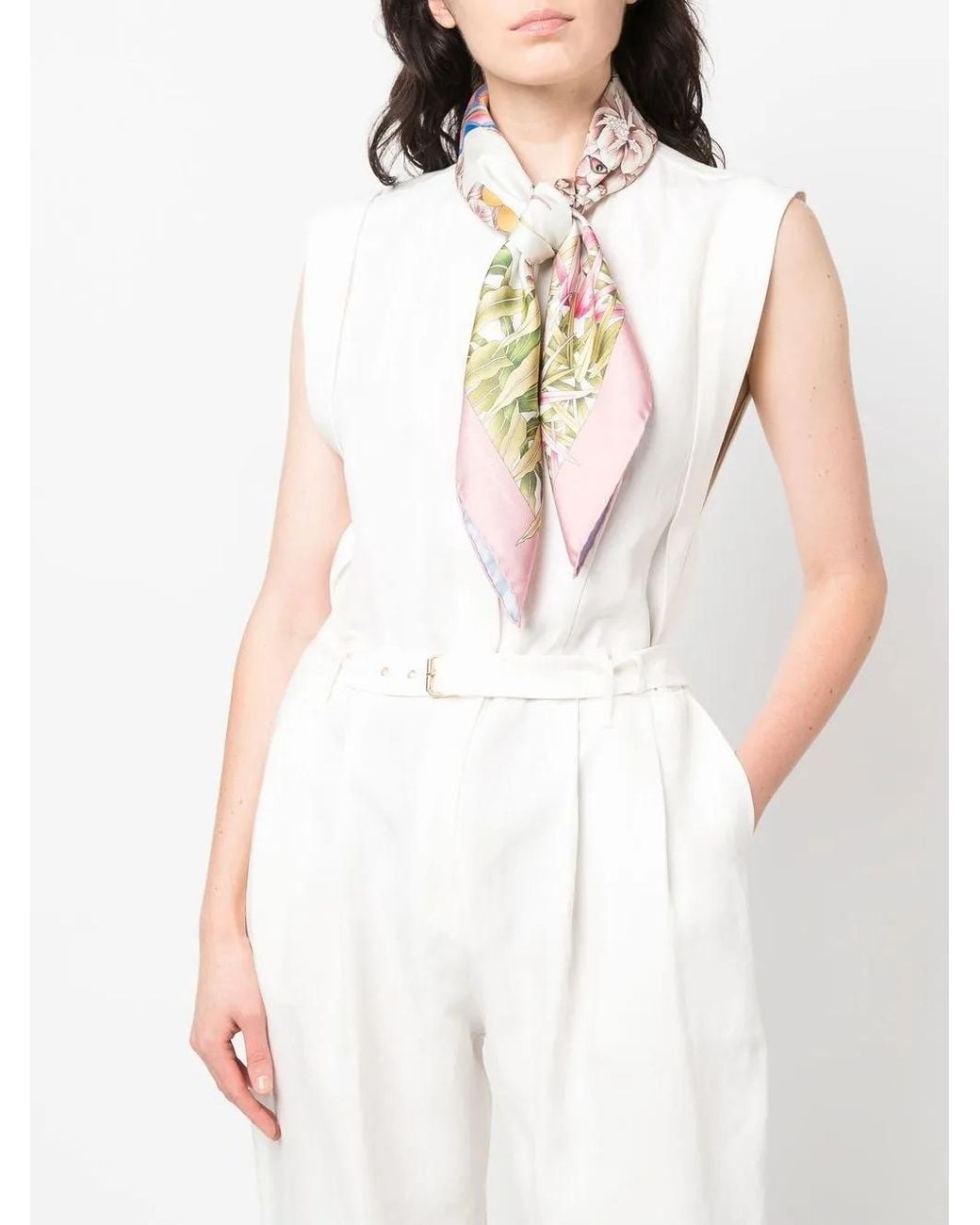 Ferragamo Pink India Print Silk Foulard