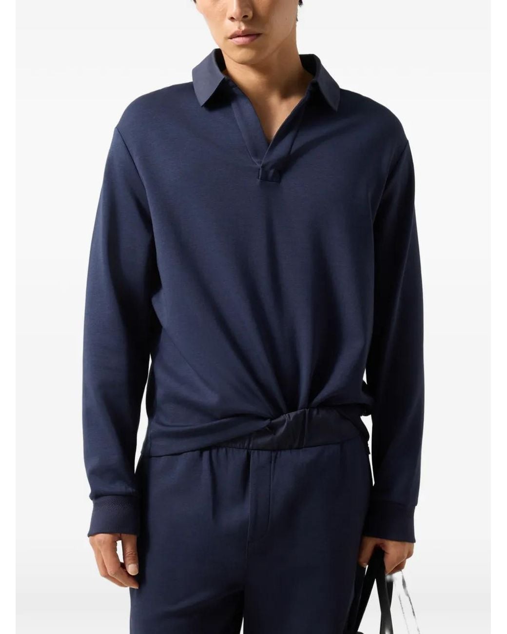 Bogner Blue Lionel Polo-Collar Sweater for men
