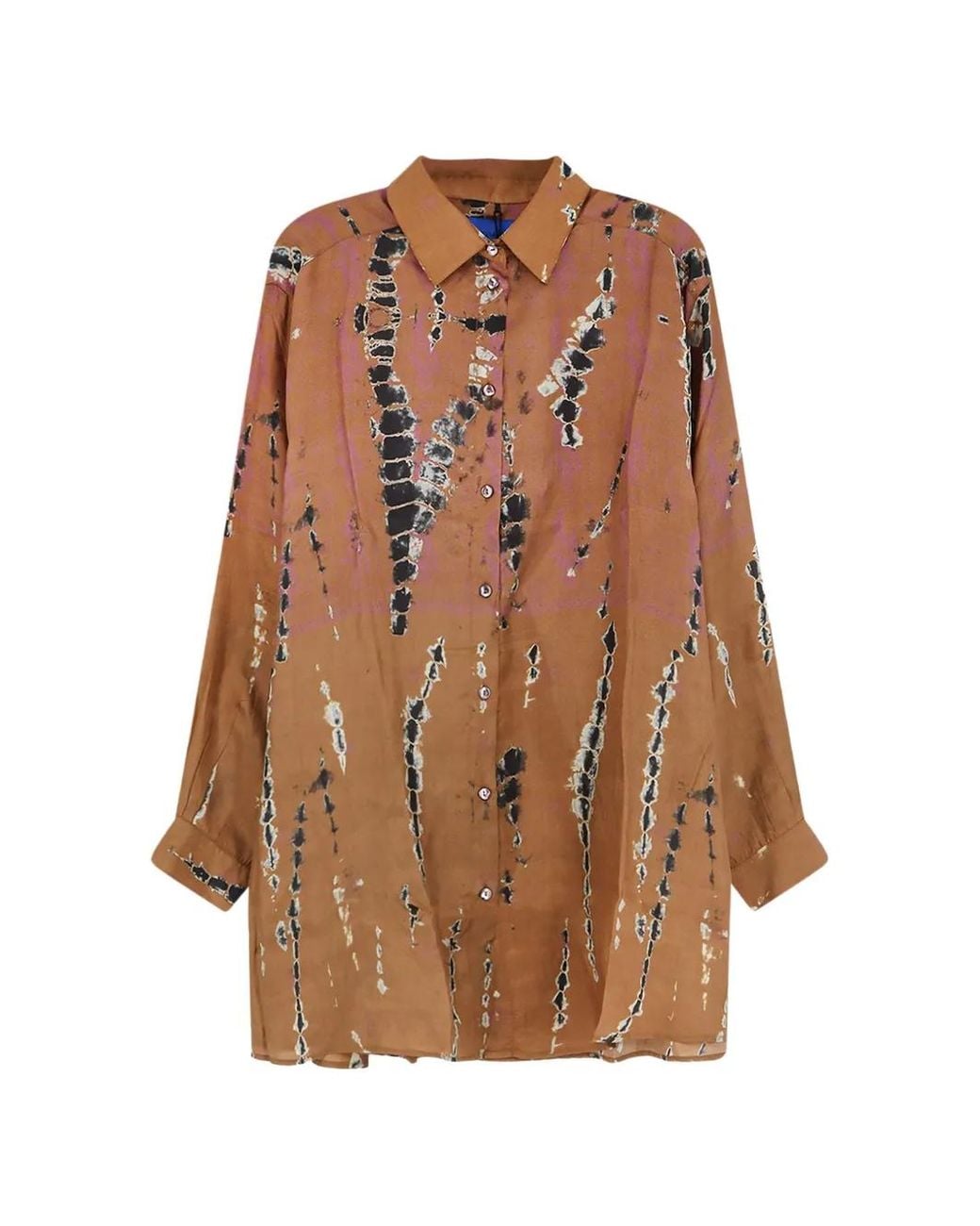 Mes Demoiselles Brown Tie-Dye Button-Up Shirt