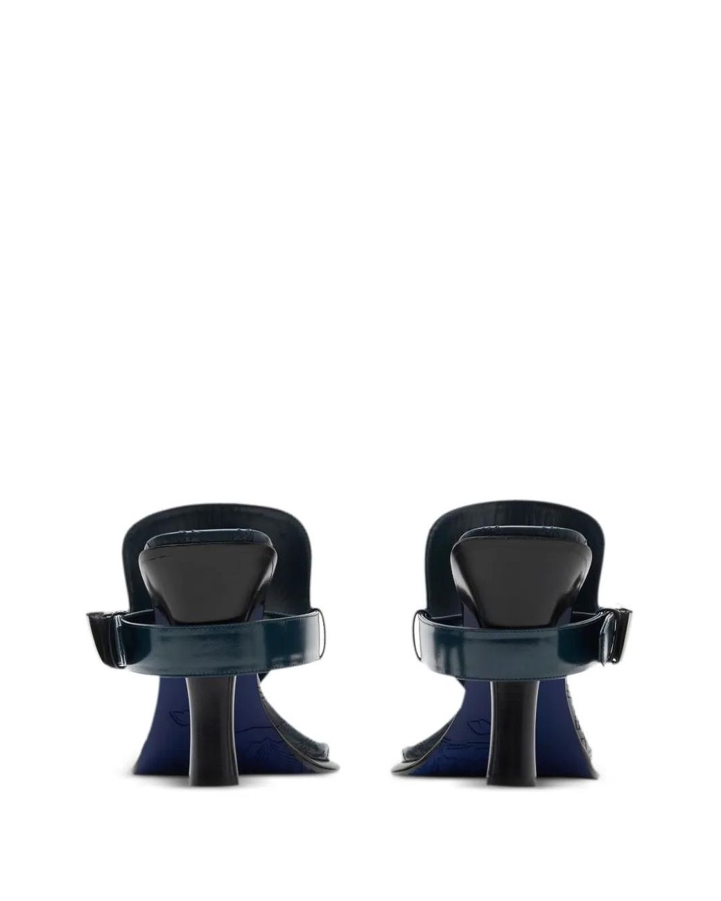 Burberry Black Leather Bay Sandals