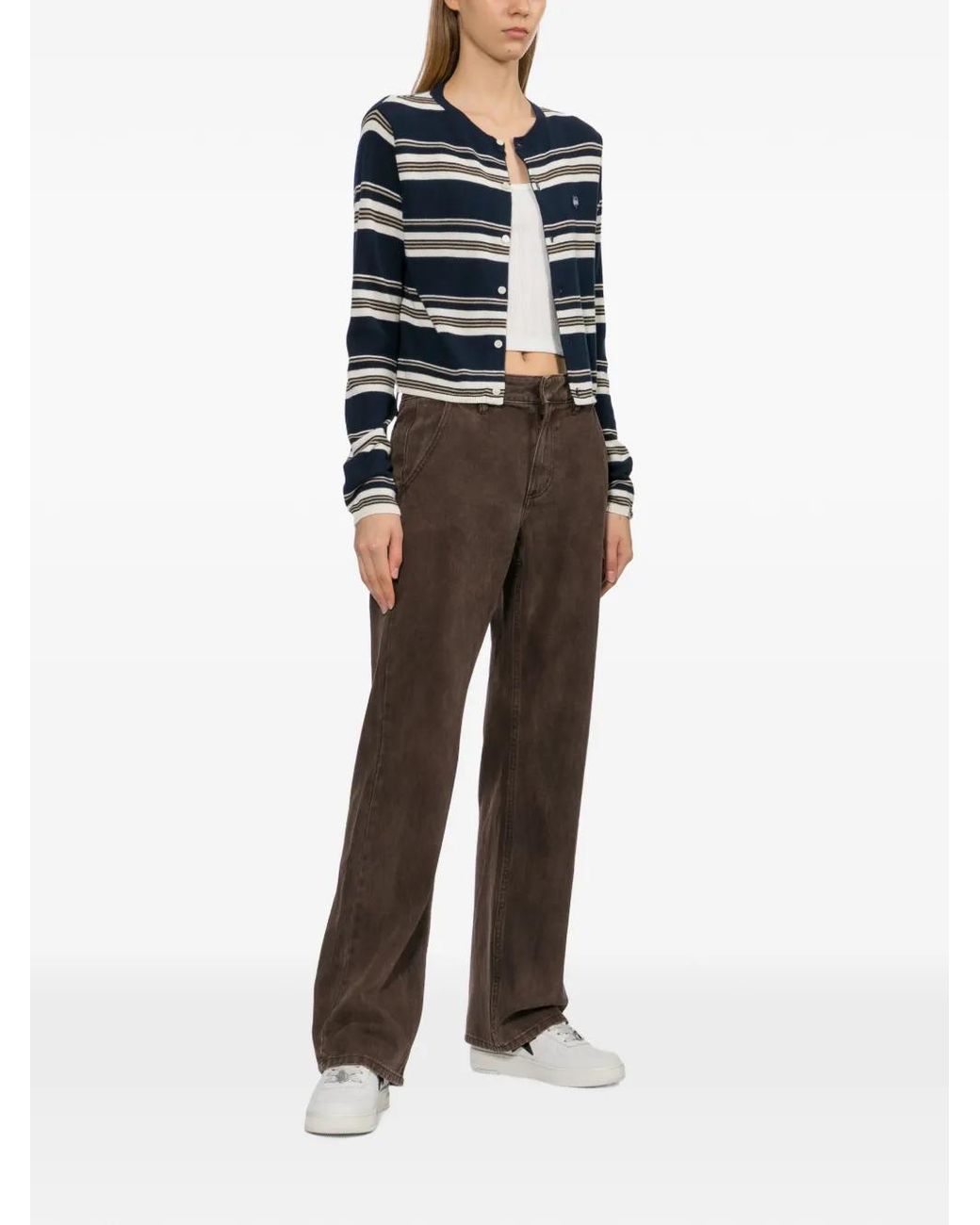 AAPE BY A BATHING AP Blue Striped Buttoned Cardigans