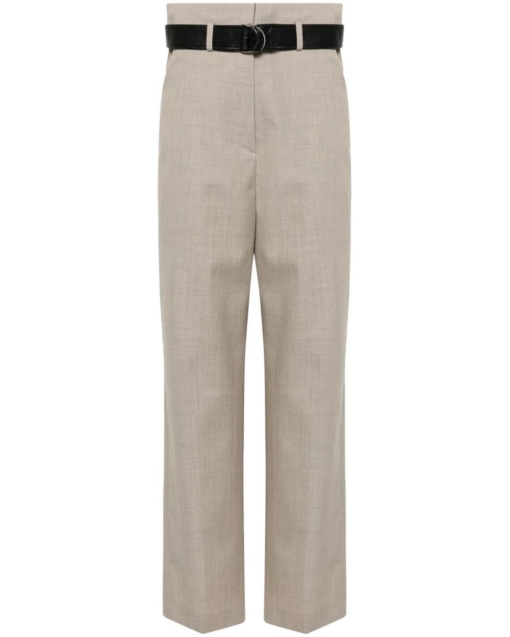 Nanushka Gray Straight-Leg Trousers
