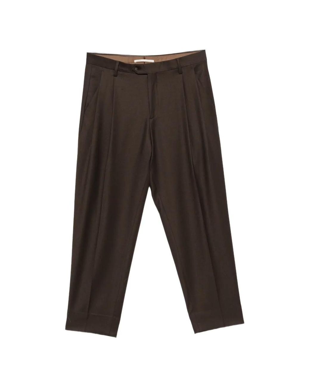 Briglia 1949 Gray Pleated Tapered Trousers for men