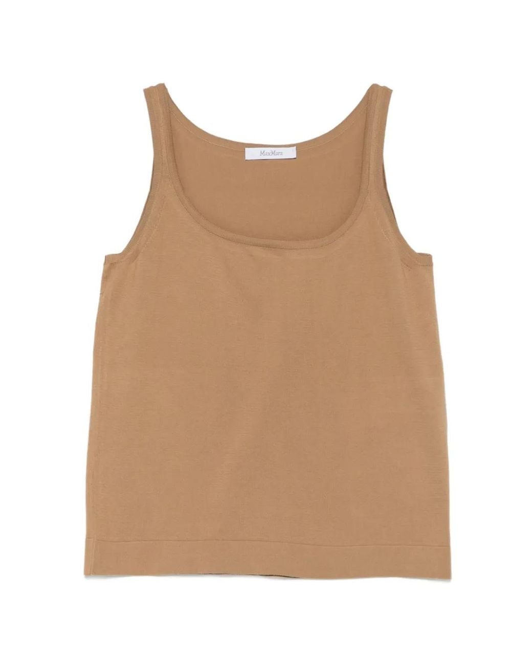 Max Mara Natural Pumano Tank Top With Wide Neck