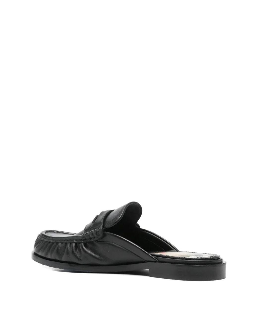 Burberry Black Leather Cadet Mules
