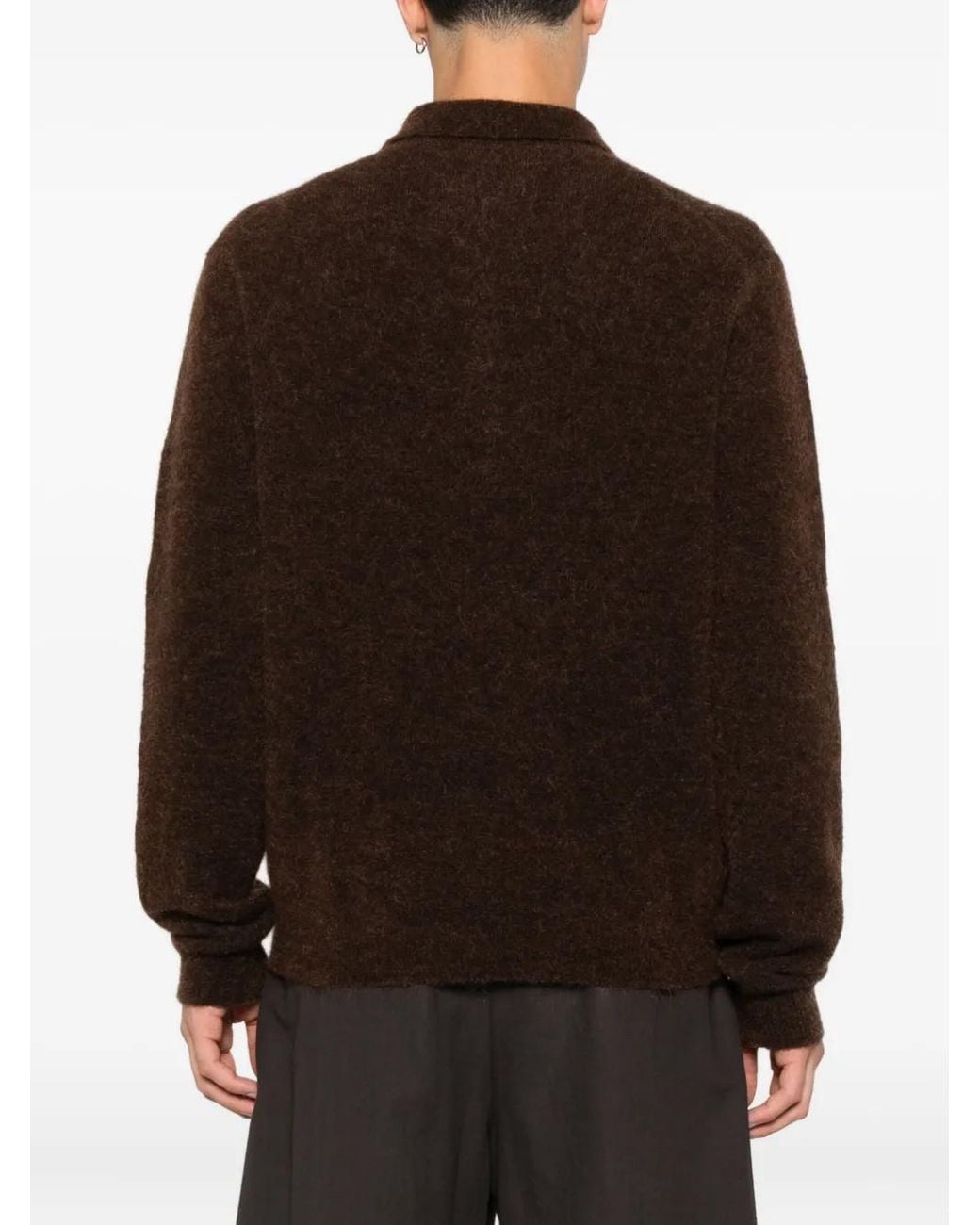 sunflower Brown Polo-Neck Buttoned Sweater for men