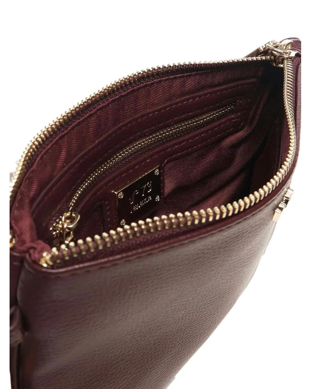 V73 Purple Logo-Lettering Clutch Bag