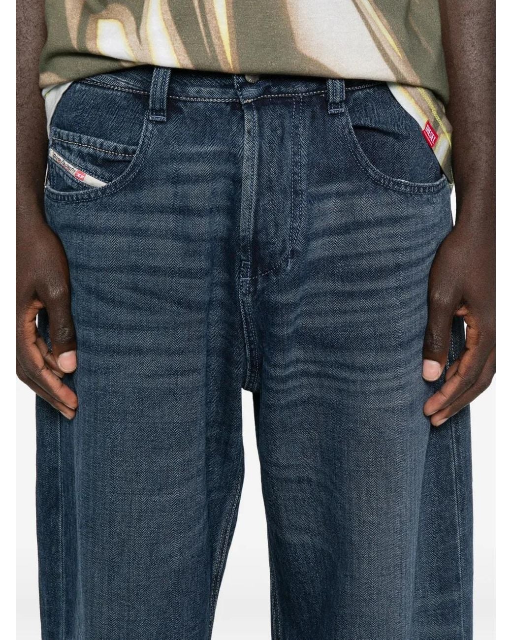 DIESEL Blue Pocket-Detail Cotton Jeans