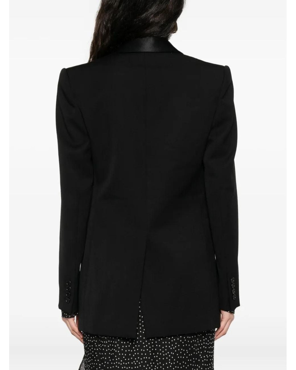Chloé Black Satin-Lapel Blazer