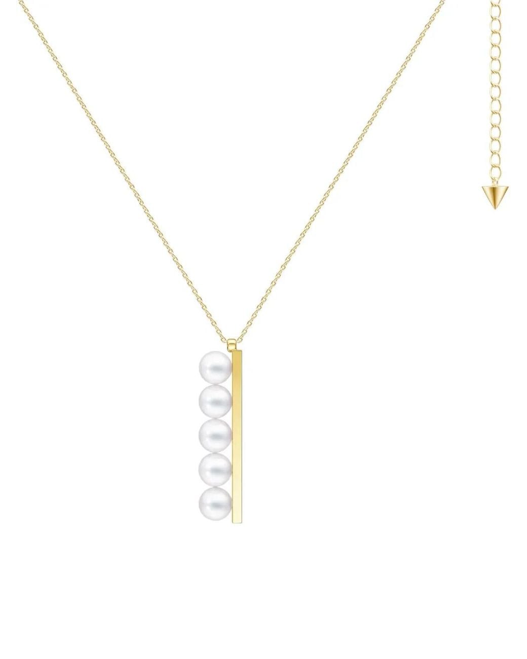 Tasaki Metallic 18K Collection Line Balance Plus Akoya Pearl Pendant