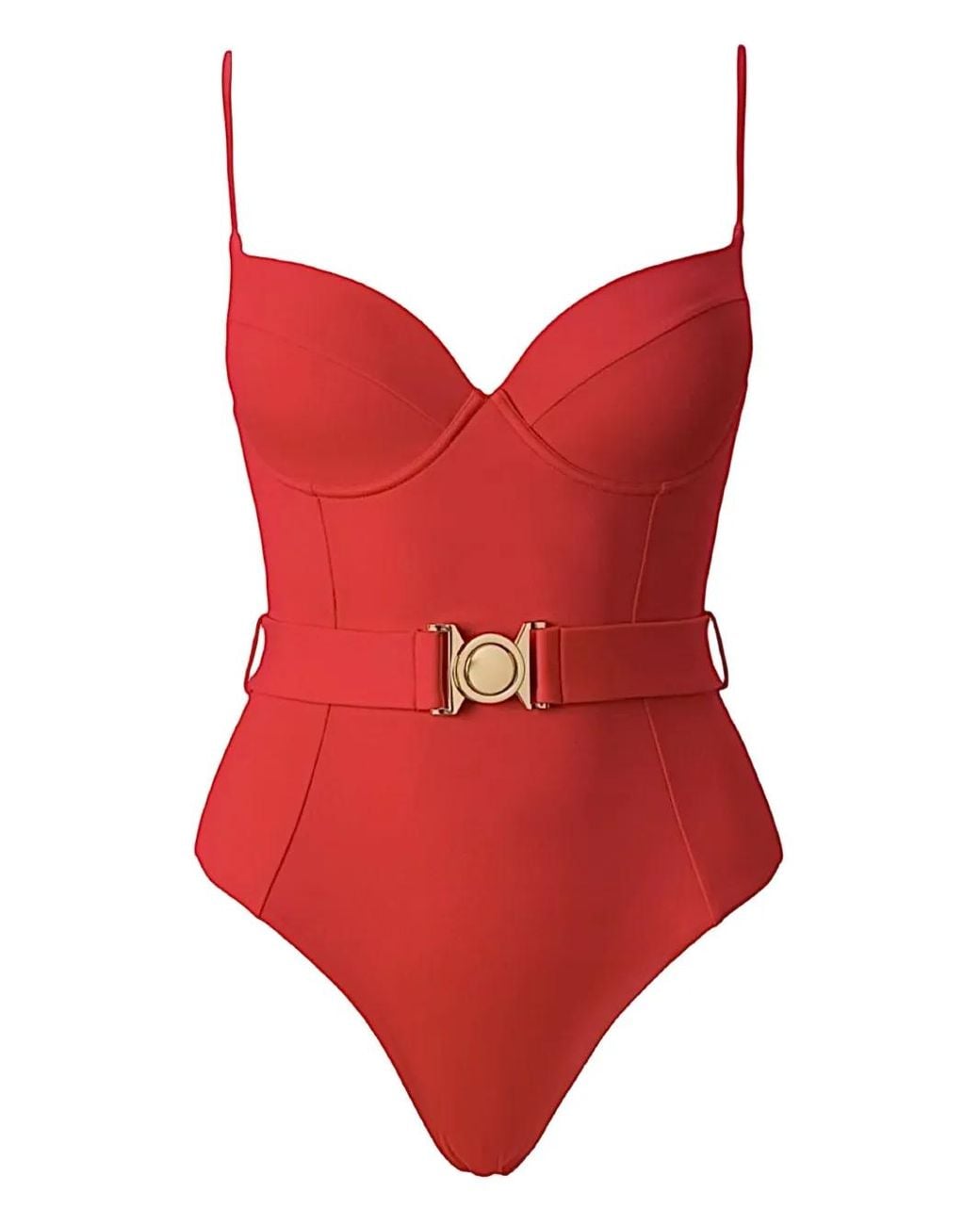 Bañador Con Cinturón SOFIA ERHAN de color Red