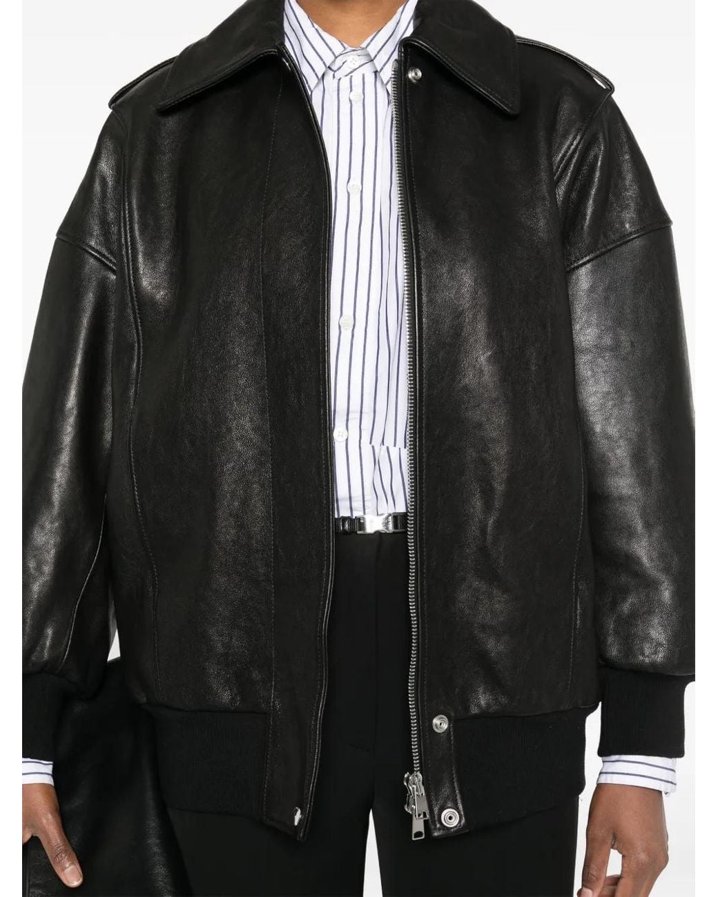 McQueen Leren Bomberjack in het Black