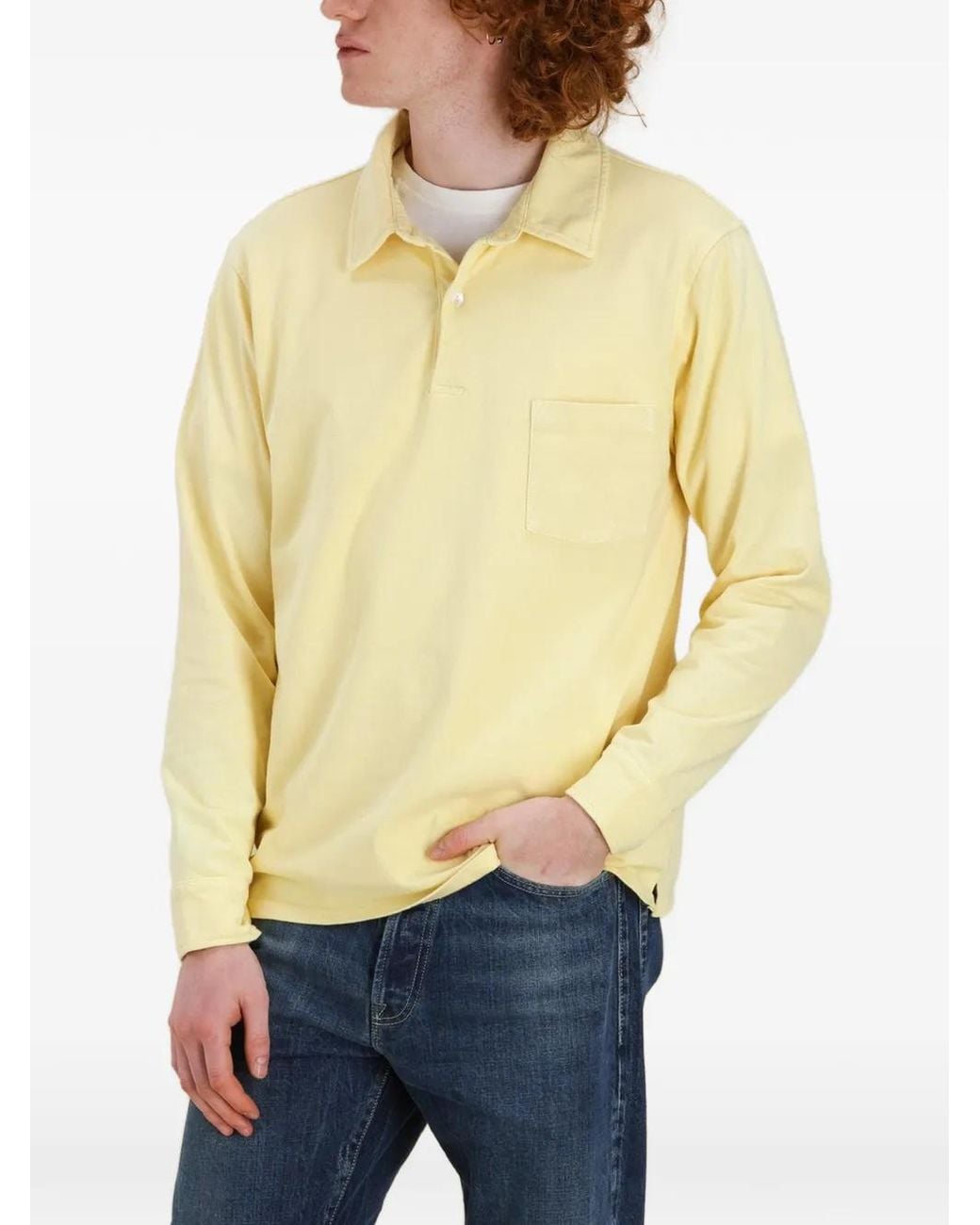 Fortela Yellow Missouril Long-Sleeves Polo Shirt for men