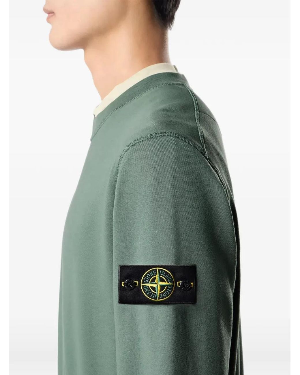 Stone Island Green 6100060 Organic Cotton Fleece Sweatshirt for men