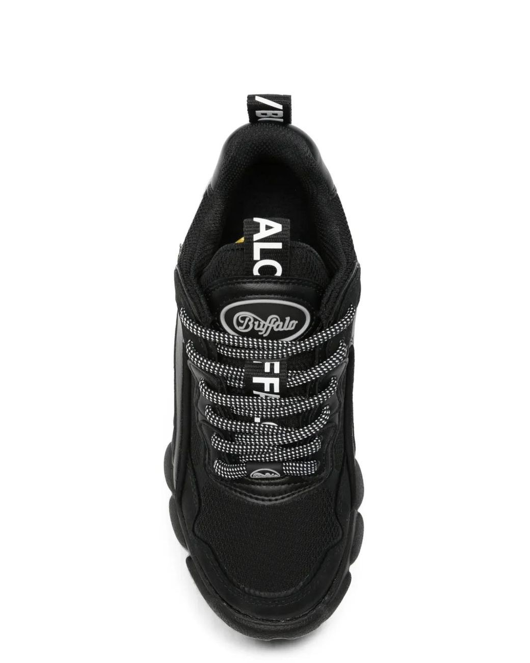 Buffalo Black Logo-Tape Chunky-Sole Sneakers
