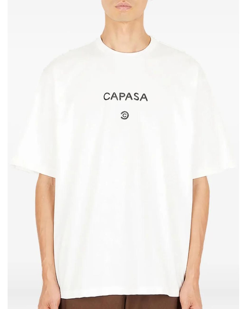 CAPASA MILANO White Logo-Print Cotton T-Shirt for men