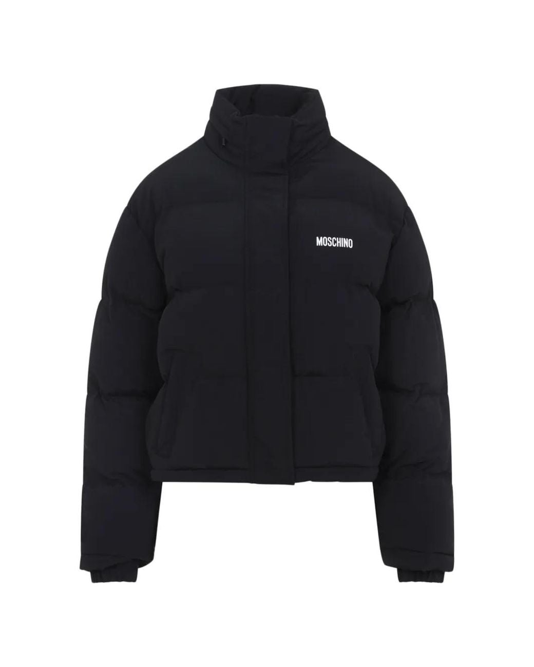 Moschino Black X Smiley Logo-Print Padded Puffer
