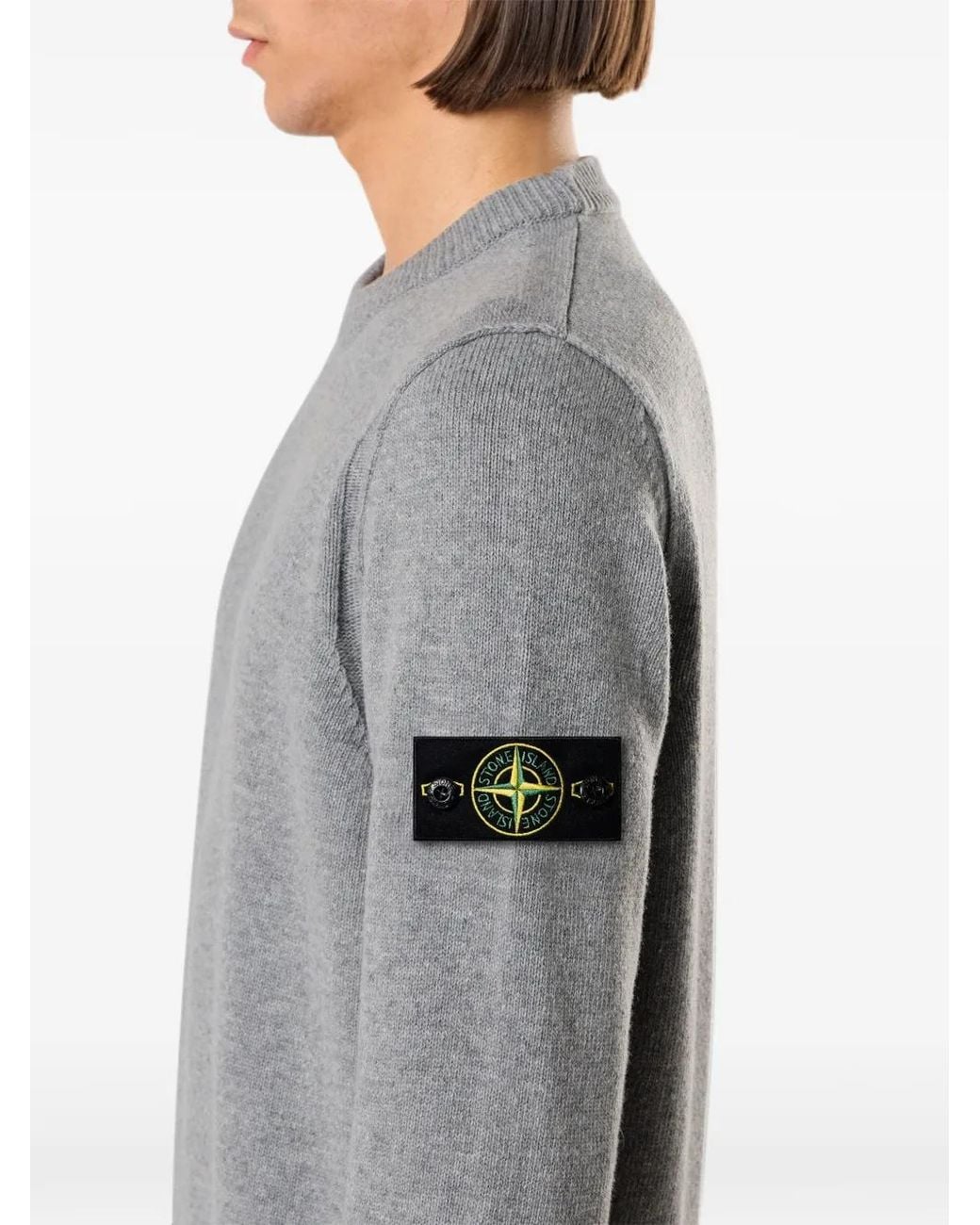 Stone Island Gray 5100072 Lambswool Knitwear for men