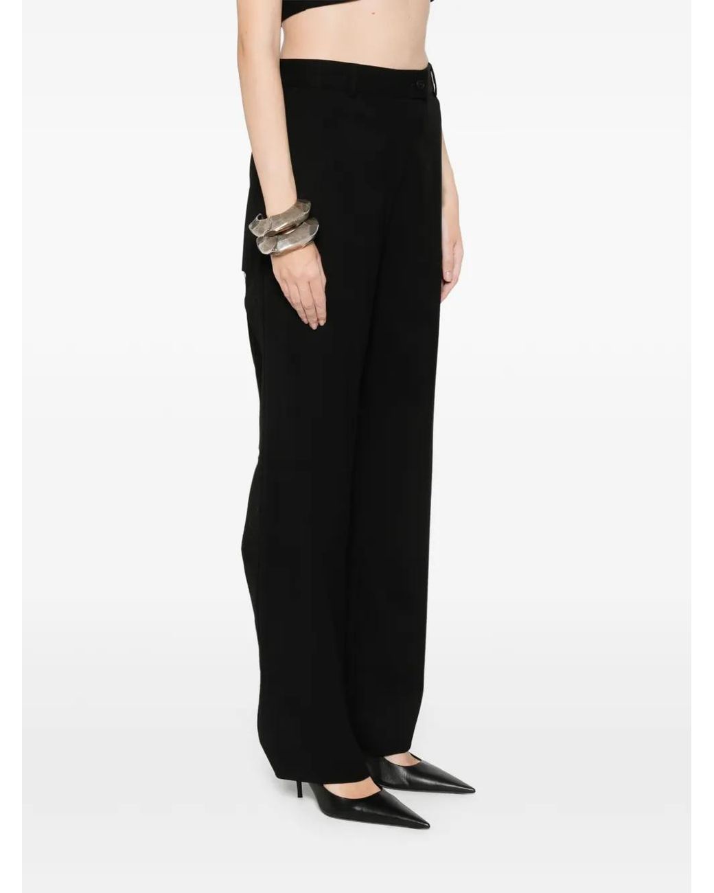 MEDEA Black Rings-Detail Trousers