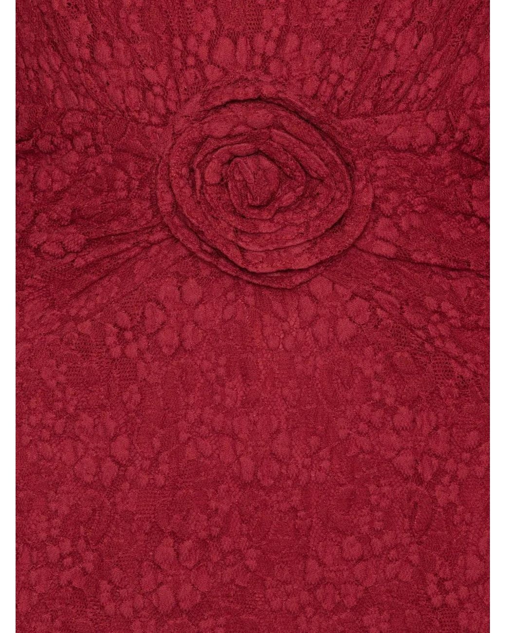 ROTATE BIRGER CHRISTENSEN Red Lace V-Neck Mini Dress